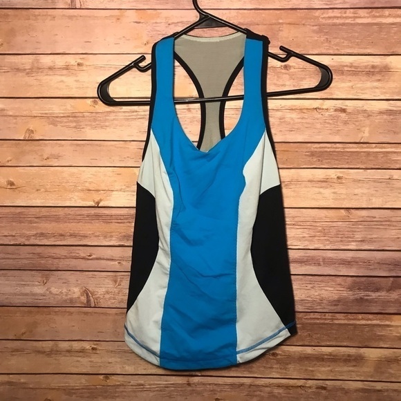 Lululemon Cardio Kick Tank Top Size 6 Blue black - Picture 2 of 6